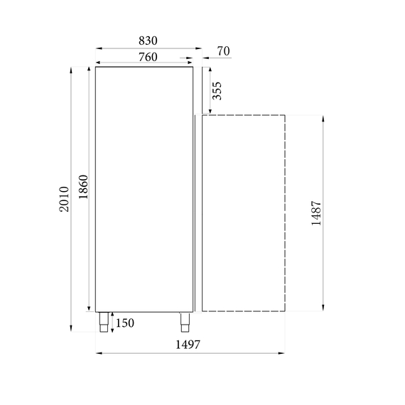 Combisteel Standard Line Kühlschrank Edelstahl 2 Türen