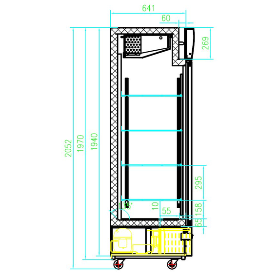 Combisteel Tiefkühlschrank 2 Glastüren – Breite 1210
