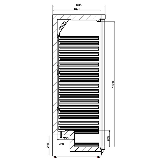 Combisteel HR600 Kühlschrank Edelstahl 1 Tür