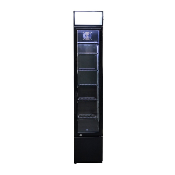 Combisteel Kühlschrank Glastür Schmall Schwarz