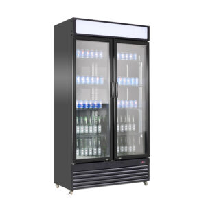 Combisteel Kühlschrank 2 Glastüren Bez-780 Gd Schwarz