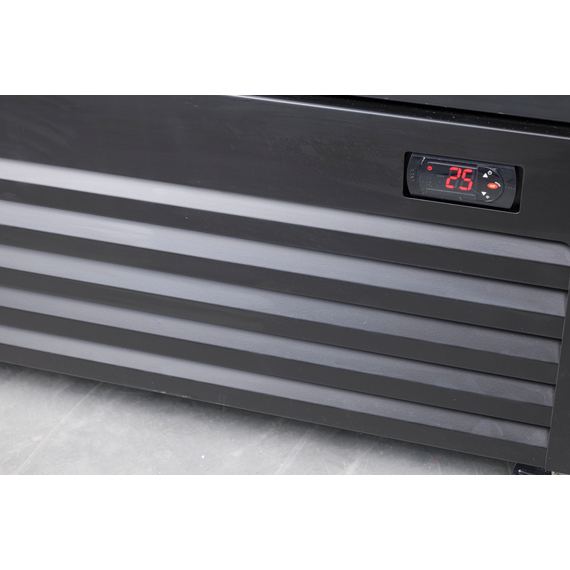 Combisteel Kühlschrank mit Schiebeglastüren Bez-780 Sl Schwarz