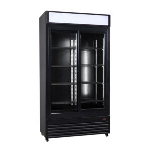 Combisteel Kühlschrank mit Schiebeglastüren Bez-780 Sl Schwarz