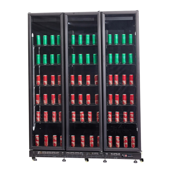 Combisteel Kühlschrank 3 Glastüren Schwarz Nap-1200