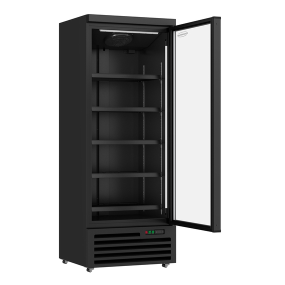 Combisteel Kühlschrank 1 Glastür Schwarz Jde-600R Bl