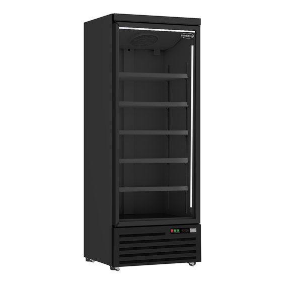 Combisteel Kühlschrank 1 Glastür Schwarz Jde-600R Bl