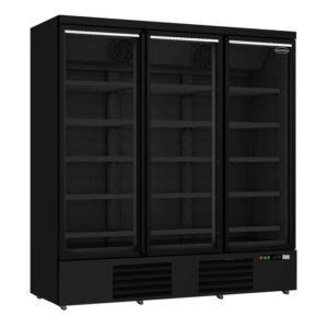 Combisteel Tiefkühlschrank 3 Glastüren Schwarz Jde-1530F Bl