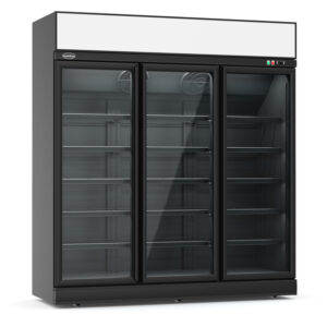 Combisteel Tiefkühlschrank 3 Glastüren Schwarz Ins-1530F Bl
