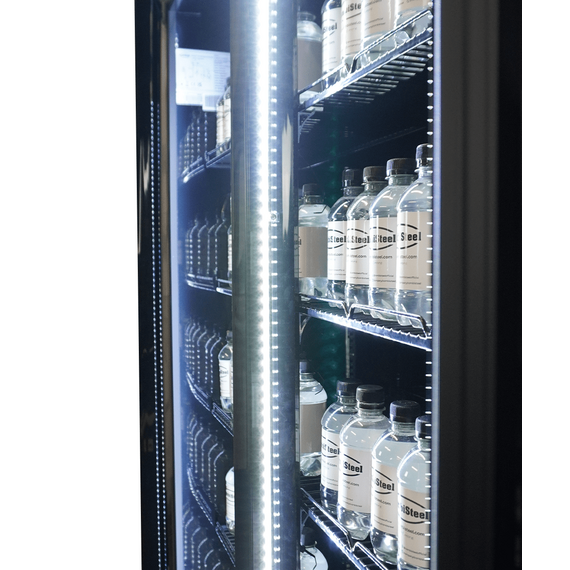 Combisteel Kühlschrank 3 Glastüren Schwarz Irm-1180R Bl
