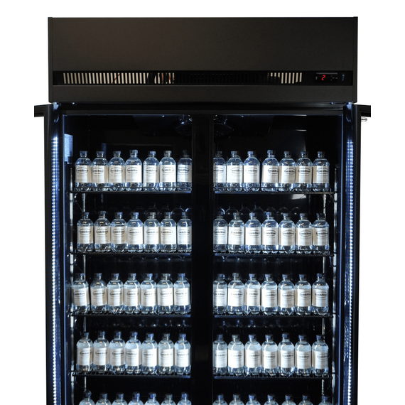 Combisteel Kühlschrank 2 Glastüren Schwarz Irm-770 Bl