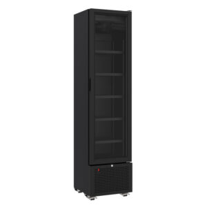 Combisteel Kühlschrank 1 Glastür Schwarz 221L