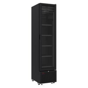 Combisteel Kühlschrank 1 Glastür Schwarz 348L