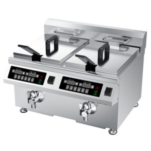 Induktions-Doppel-Fritteuse, 2x8 Liter, 518x490x418 (BxTxH), 2x3.5 kW