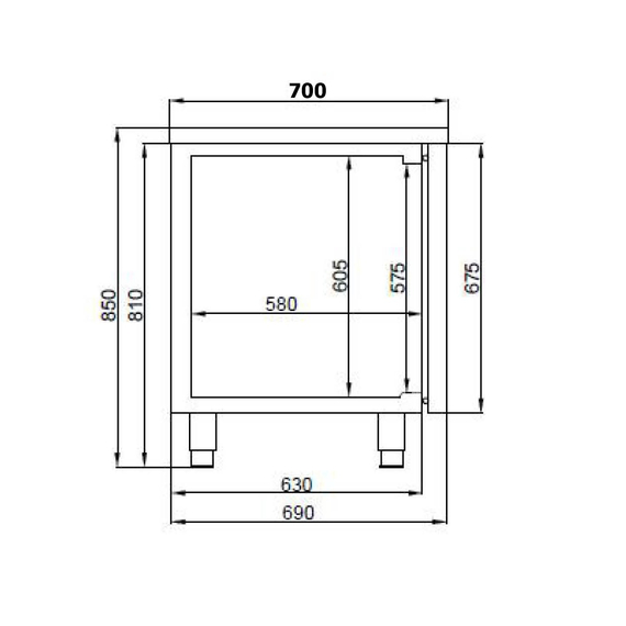 Combisteel Pro Line 700 Kühltisch 3 Türen Exkl. Motor