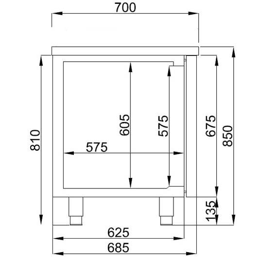 Combisteel Pro Line 700 Kühltisch 4 Türen