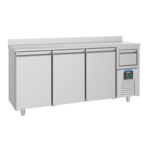 Combisteel 600 Kühltisch 3 Türen mit Schublade für Kaffee