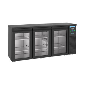 Combisteel Pro Line Barkühler Schwarz 3 Glastüren