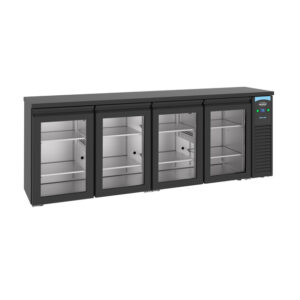 Combisteel Pro Line Barkühler Schwarz 4 Glastüren