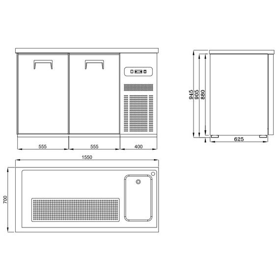 Combisteel Biertheke 2 Türen 1R