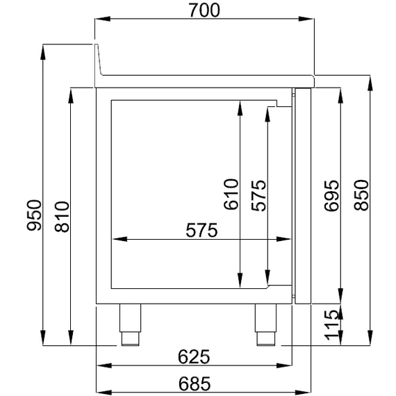 Combisteel Pro Line 700 Kühltisch Aufkantung 2 Türen Monoblock Energy Line