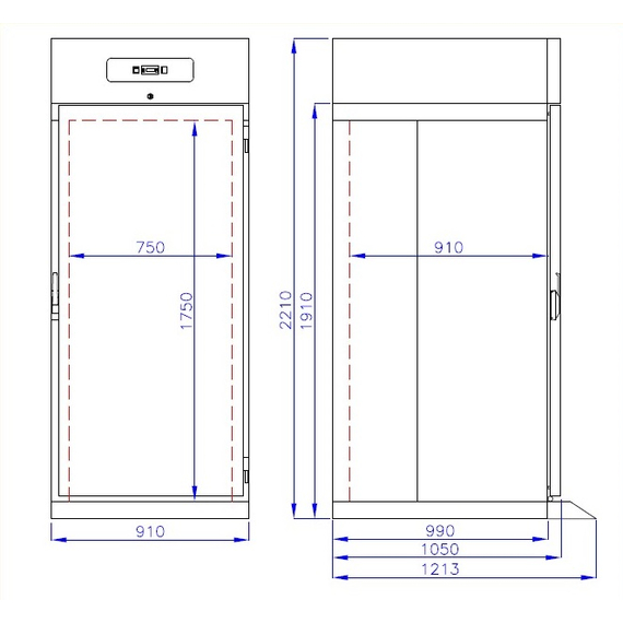 Combisteel Pro Line Roll-In Tiefkühlschrank Edelstahl Mono Block 700 Ltr