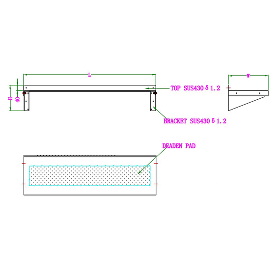 Combisteel 300 Edelstahl Wandborde 600 Inkl. Konsoles – Breite 600 – Art.-Nr.: 7490.0135