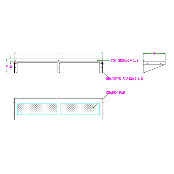 Combisteel 400 Edelstahl Wandborde 1800 Inkl. Konsoles – Breite 1800 – Art.-Nr.: 7490.0225