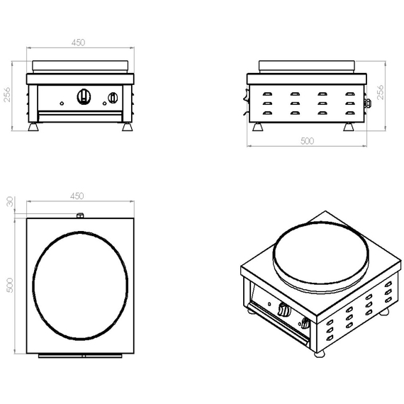 Combisteel Crêpes Gerät 1 Platte