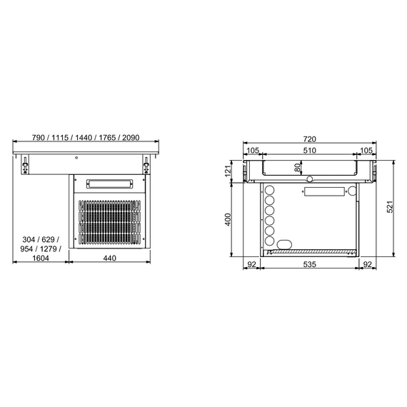 Combisteel Einbaukühlwanne 4/1 - 80mm