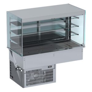 Combisteel Einbau Wandmodell Kühlvitrine Eckig  mit Rollvorhang 4/1 Gn