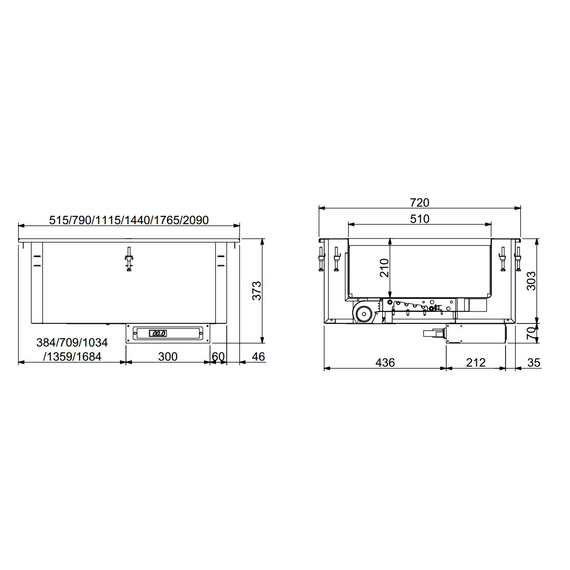 Combisteel Einbau Bain-Marie Heiße Luft 3/1