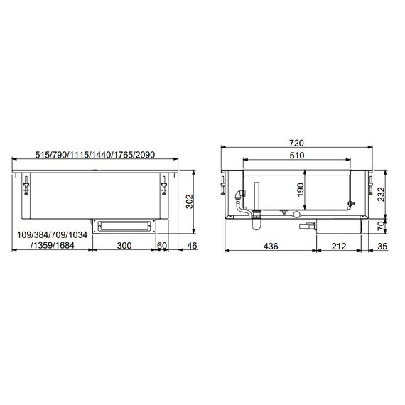 Combisteel Einbau Bain-Marie 1/1 - Manuelle Wasserbefüllung