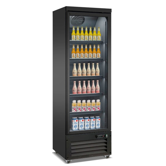 Combisteel Kühlschrank 1 Glastür Schwarz Ceb-500R Bl