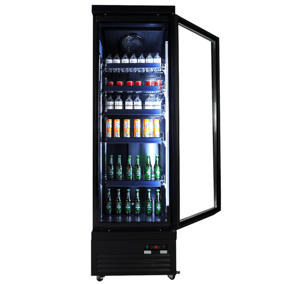 Combisteel Kühlschrank 1 Glastür Schwarz Ceb-500R Bl