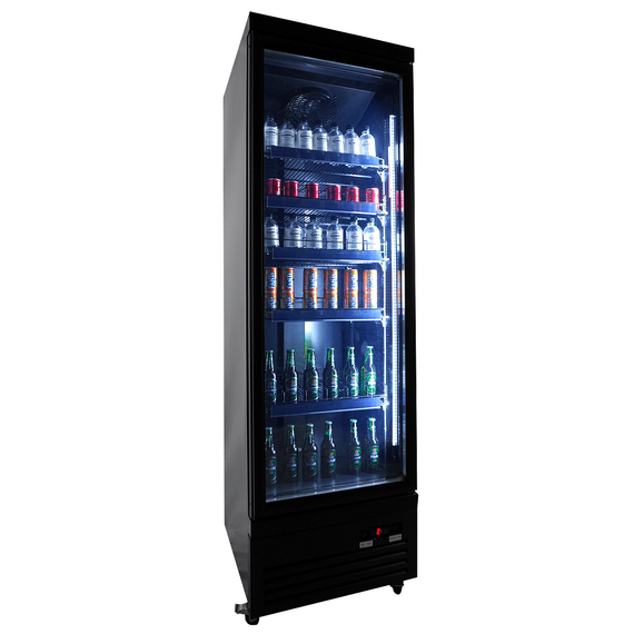 Combisteel Kühlschrank 1 Glastür Schwarz Ceb-500R Bl