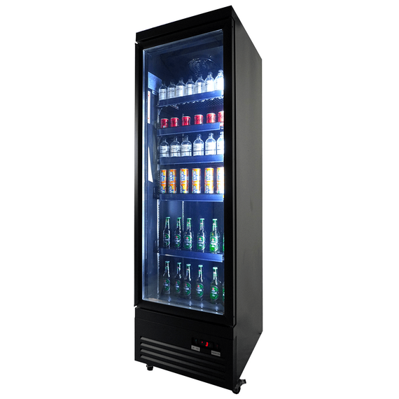 Combisteel Kühlschrank 1 Glastür Schwarz Ceb-500R Bl