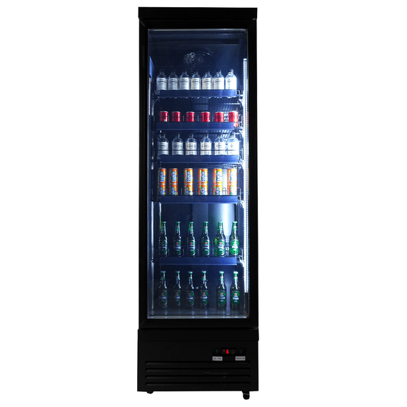 Combisteel Kühlschrank 1 Glastür Schwarz Ceb-500R Bl
