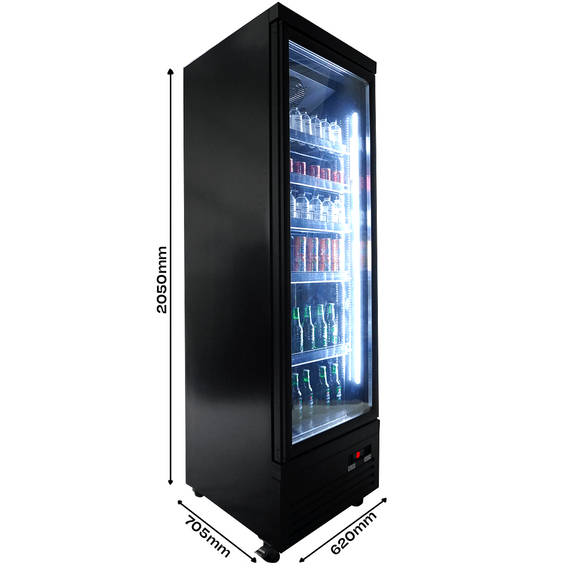 Combisteel Kühlschrank 1 Glastür Schwarz Ceb-500R Bl