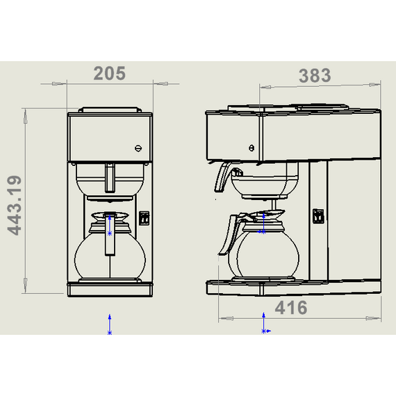Combisteel Kaffeemaschine Inkl. 1 Kaffeekanne Aus Glas 1.8L