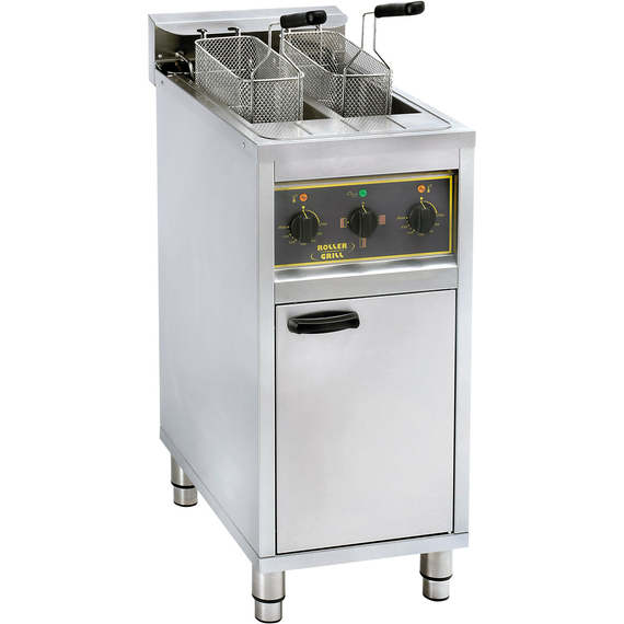ROLLER GRILL Standfritteuse mit zwei Becken á 10 L, 400x600x980 (BxTxH), 2x 6 kW
