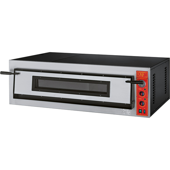 GGF Pizzaofen mit einer Kammer für 6 Pizzen à 360 mm, Vollschamott, 9 kW, 1370 x 850 x 420 mm (BxTxH)