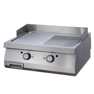 Maxima Gastro Premium Grillplatte - Halb Gerillte Chrom - Doppeleinheit - 90 cm Tief - Elektrisch