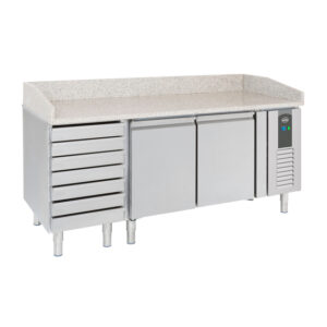 Combisteel Standard Line Pizzatisch 2 Türen 7 Teigschubladen