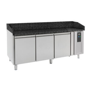 Combisteel Pizzatisch 3 Türen Schwarze Granit-Arbeitsplatte
