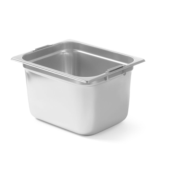 Hendi GN-Behälter mit einklappbaren Griffen, GN 1/2, 6,25L, 325x265x(H)100mm