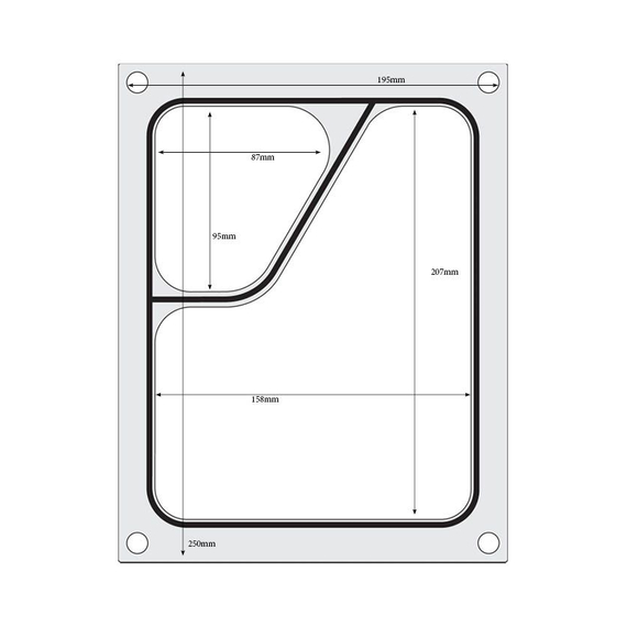 Hendi Matrize für Versiegelungsmaschine, ein zweiteiliger Colt-Behälter (227x178 mm)