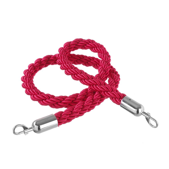 Hendi Absperrseile, rot mit polierten Haken, Rot, (L)1500mm