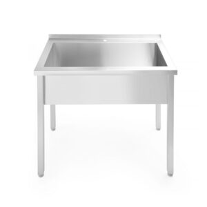 Hendi Tisch mit Einzelwaschwanne, ohne Spritzschutz – verschraubt, Tiefe 600 mm, Budget Line, 800x600x(H)850mm