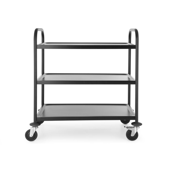 Hendi Servierwagen mattschwarz, 905x585x(H)945mm