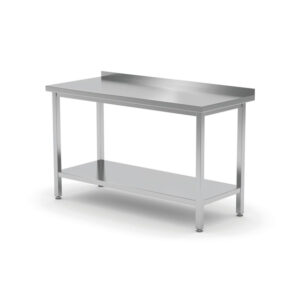 Hendi Wandtisch mit Ablage – verschraubt, Tiefe 600 mm, Profi Line, 1000x600x(H)850mm